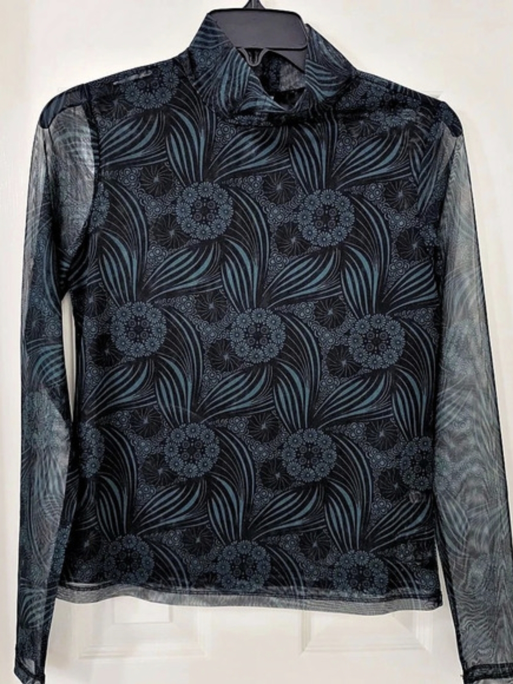 Anthropologie Mesh Long Sleeve Top XS